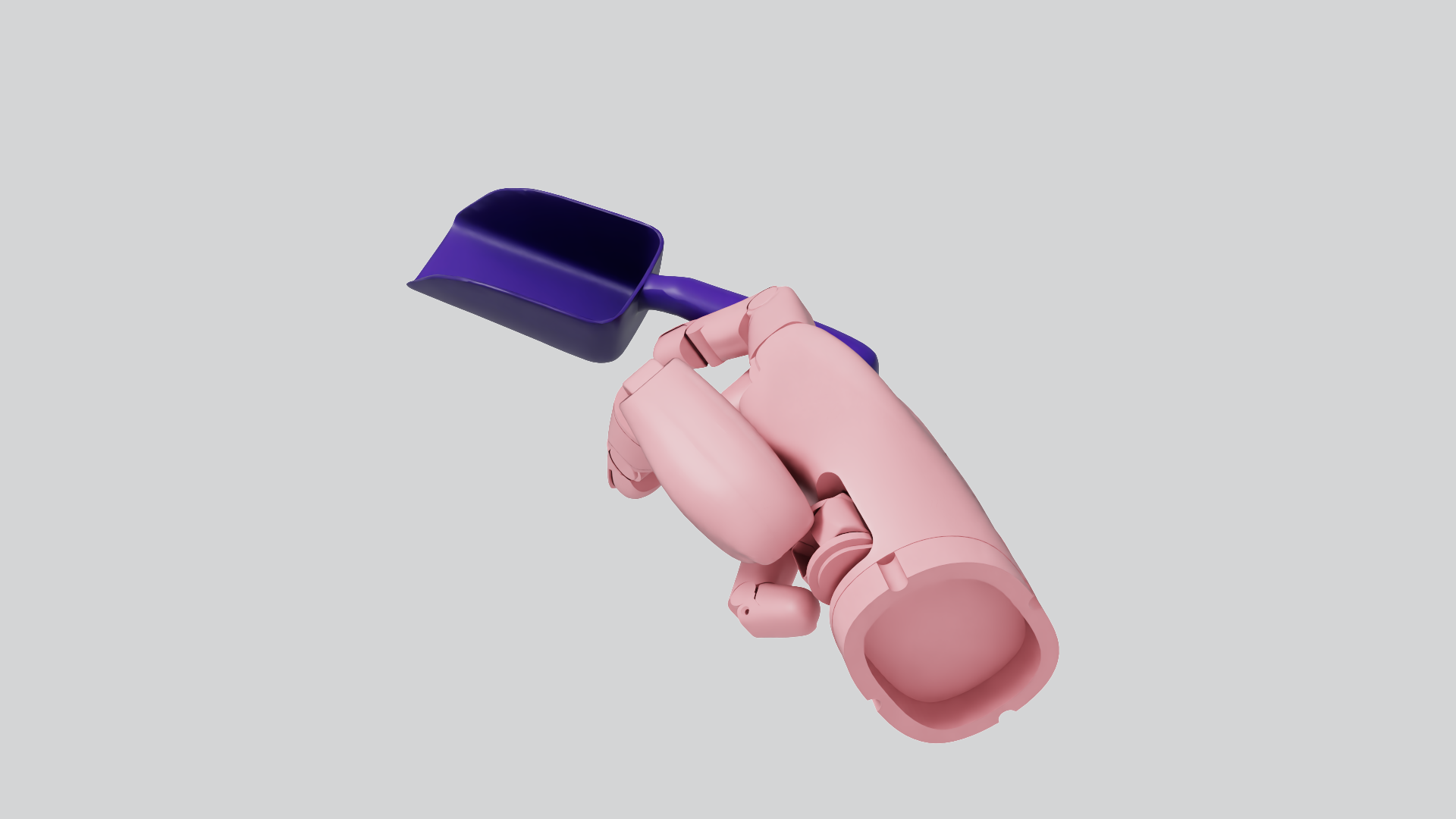Scooping: input retargeted hand pose at the same time