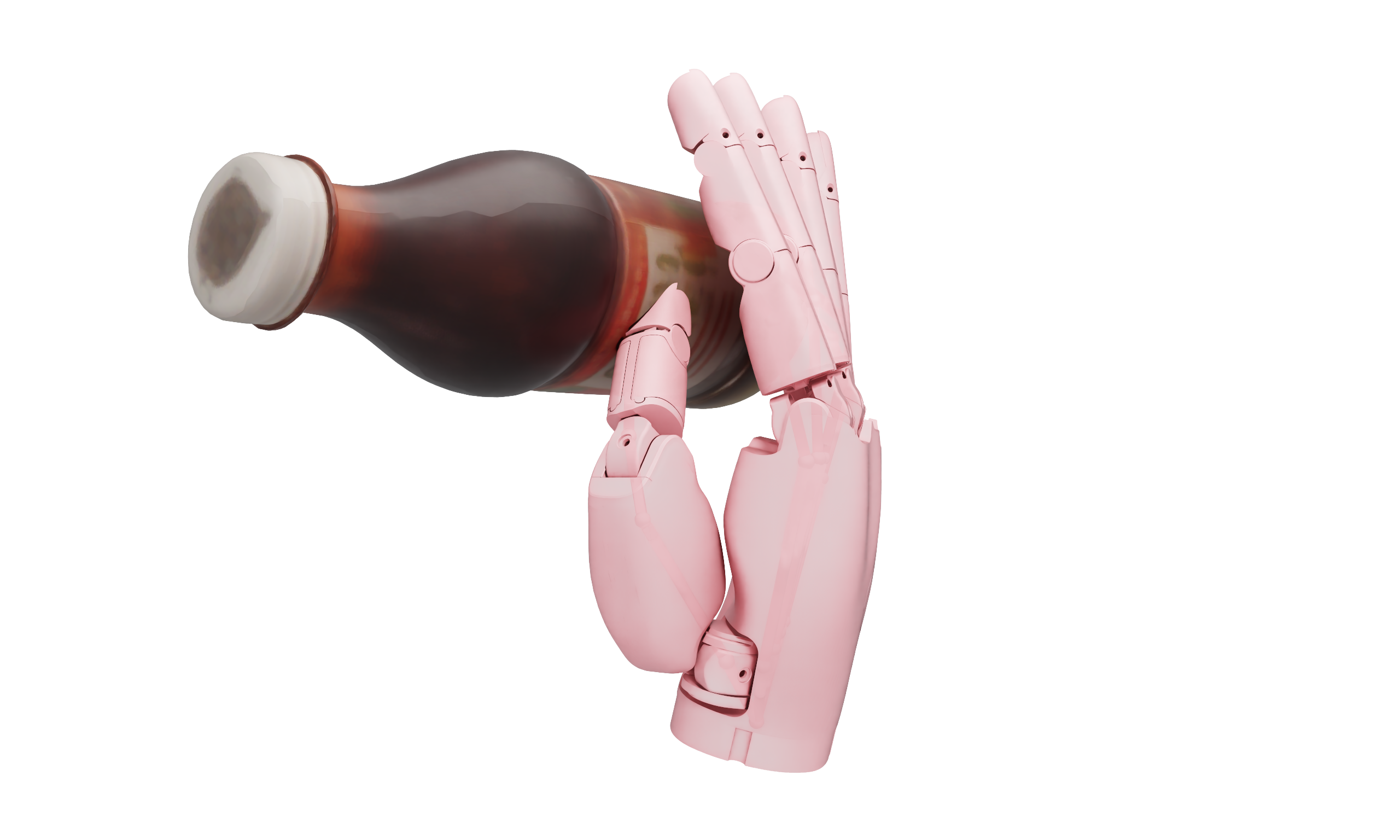 Retargeted fingers with a gap to the bottle surface